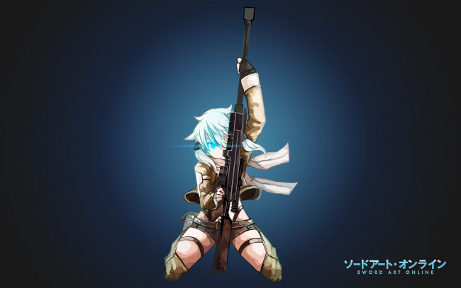 Обои картинки фото аниме, sword art online, девушка, фон, взгляд