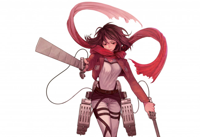 Обои картинки фото аниме, shingeki no kyojin, микаса