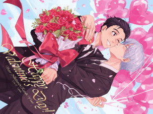 Картинка аниме yuri+on+ice парни