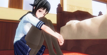 Картинка аниме unknown +другое фон взгляд девушка