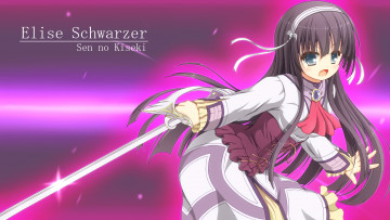 обоя аниме, eiyuu densetsu,  sora no kiseki, девушка, взгляд, фон