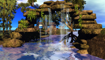 Картинка природа водопады простор