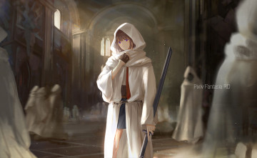 Картинка аниме pixiv+fantasia девушка