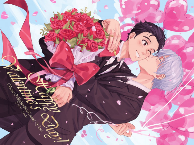 Обои картинки фото аниме, yuri on ice, парни