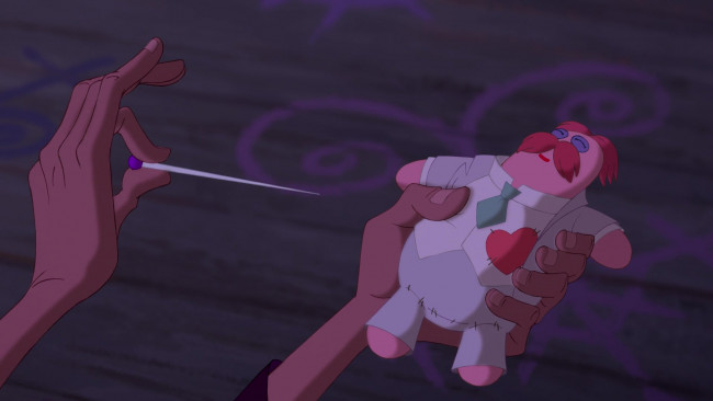 Обои картинки фото мультфильмы, the princess and the frog, кукла, игла, сердце, вуду, руки