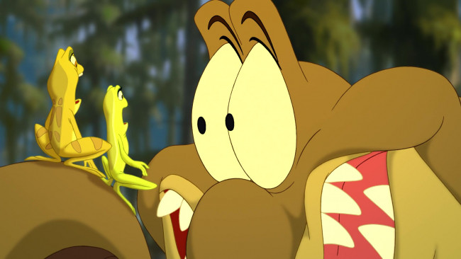 Обои картинки фото мультфильмы, the princess and the frog, лягушка, испуг, страх, глаза