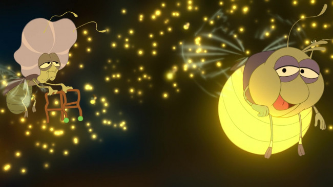 Обои картинки фото мультфильмы, the princess and the frog, светлячок, насекомое, бабушка