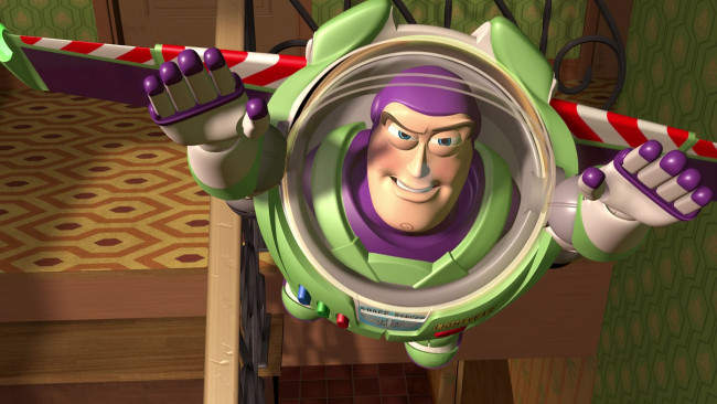 Обои картинки фото мультфильмы, toy story, полет, космонавт, игрушка