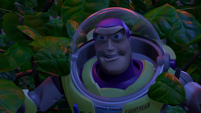 Обои картинки фото мультфильмы, toy story, растение, листья, космонавт, игрушка