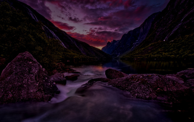 Обои картинки фото природа, реки, озера, река, горы, облака