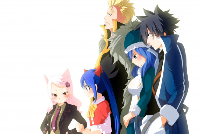 Обои картинки фото аниме, fairy tail, хвост, феи