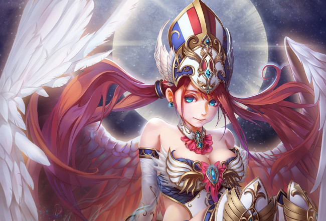 Обои картинки фото аниме, ангелы,  демоны, девушка, фентези, крылья, ангел, арт