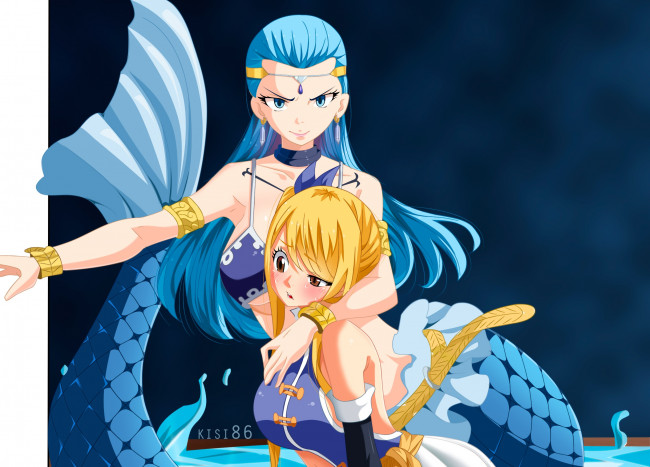 Обои картинки фото аниме, fairy tail, водолей, люси