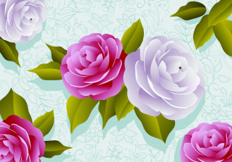 обоя вектор, векторная графика, цветы , flowers, цветы, рисунок, роза