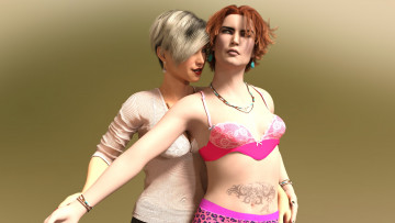 Картинка 3д+графика люди+ people фон взгляд девушки