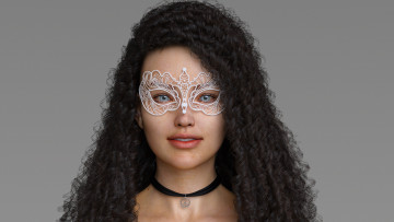 Картинка 3д+графика портрет+ portraits фон девушка взгляд