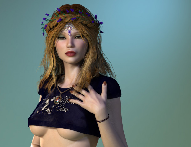 Обои картинки фото 3д графика, люди , people, фон, взгляд, девушка