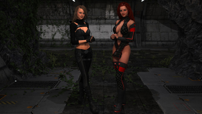 Обои картинки фото 3д графика, фантазия , fantasy, фон, взгляд, девушки