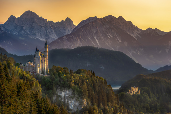Обои картинки фото castles neuschwanstein, города, замок нойшванштайн , германия, простор