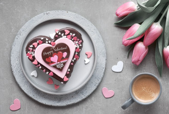 Картинка праздничные день+святого+валентина +сердечки +любовь фон цветы