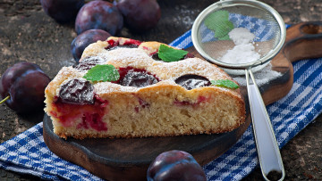 Картинка еда пироги сливы пирог сливовый