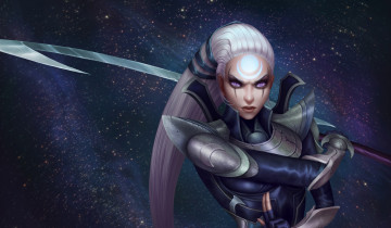Картинка видео+игры league+of+legends девушка фон взгляд латы diana