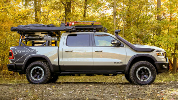 Картинка автомобили ram 2019 ram1500 rebel otg concept природа джип внедорожник концепт лес автомобиль профиль