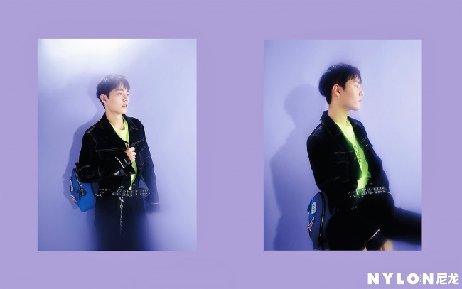 Обои картинки фото мужчины, xiao zhan, актер, пиджак, сумка, ремень