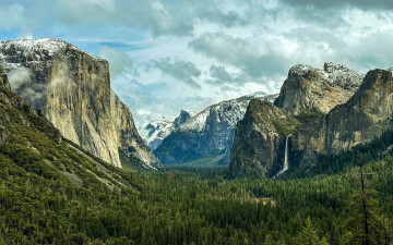 Картинка природа горы лес долина тучи