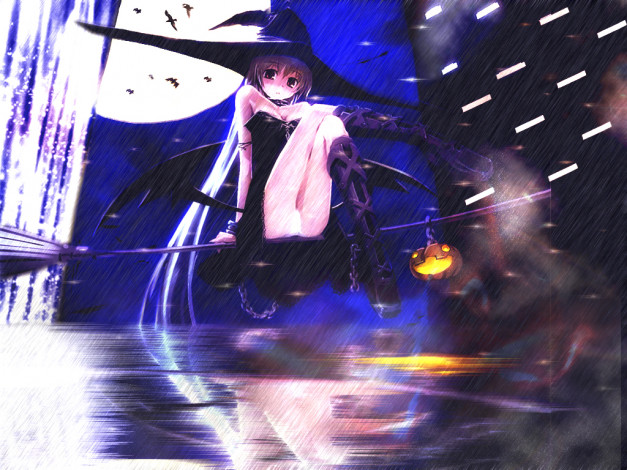 Обои картинки фото аниме, halloween, magic