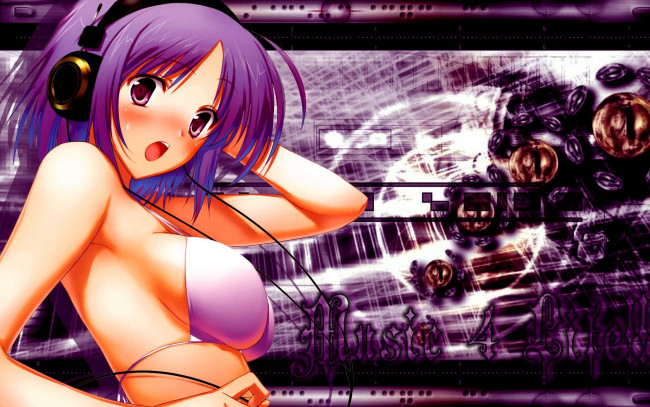 Обои картинки фото аниме, headphones, instrumental