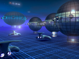 Картинка 3д графика fantasy фантазия клетки шары