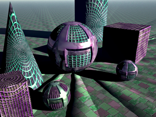 Обои картинки фото 3д, графика, fractal, фракталы, клетки, шары
