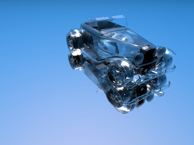 Обои картинки фото 3д, графика, modeling, моделирование, авто, синий