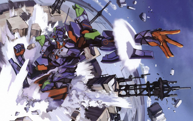 Обои картинки фото аниме, evangelion, ева, 01