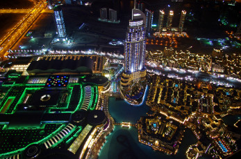 Картинка города дубаи оаэ иллюминация огни ночь фонтан башня