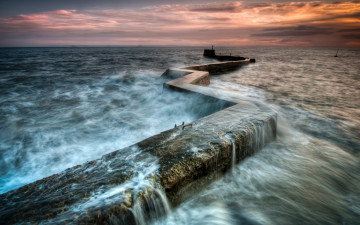 Картинка pier природа моря океаны океан шторм волнолом