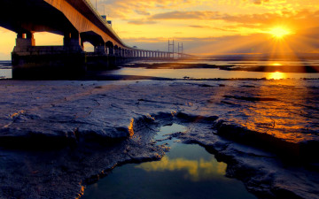 Картинка the bridge города мосты закат мост