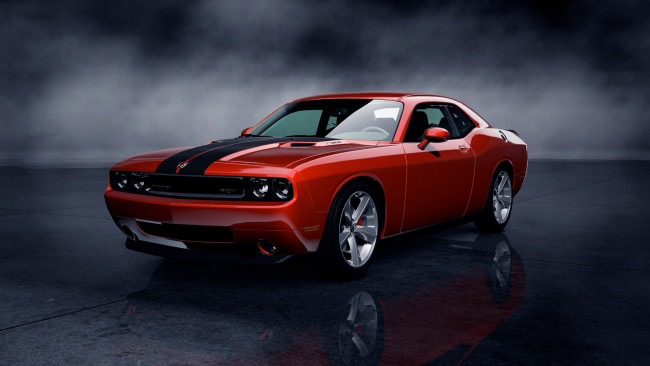 Обои картинки фото dodge, challenger, автомобили, 3д, спортивный, классика