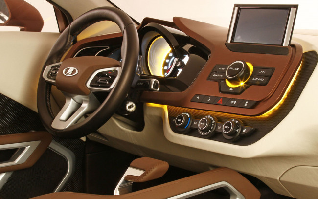 Обои картинки фото автомобили, спидометры, торпедо, lada, xray