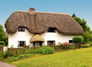 Картинка monxton hampshire города здания дома лужайка коттедж ландшафт