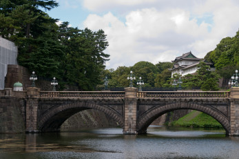 Картинка города мосты река светильники