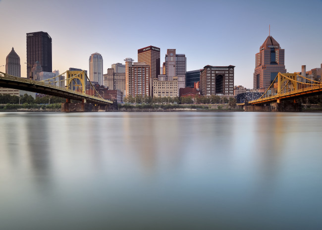 Обои картинки фото pittsburgh, города, мосты, allegheny, river, питтсбург, река, аллегейни, здания
