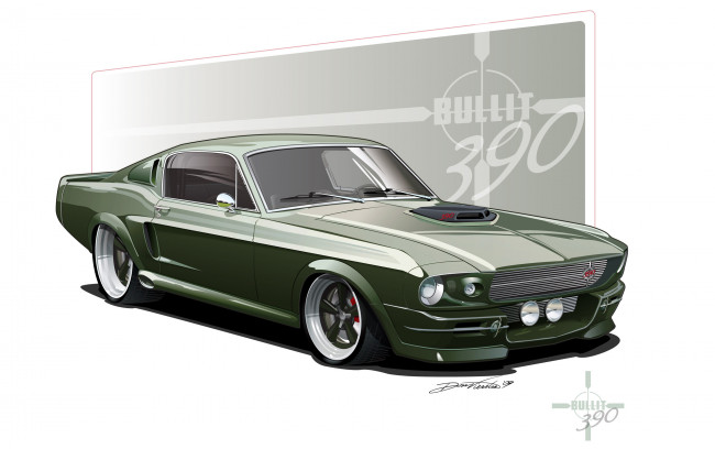 Обои картинки фото автомобили, векторная графика, mustang