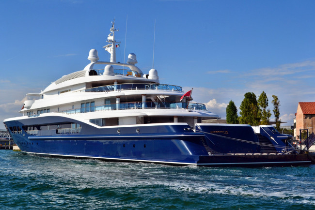 Обои картинки фото carinthia vii, корабли, Яхты, яхта, причал, порт, венеция