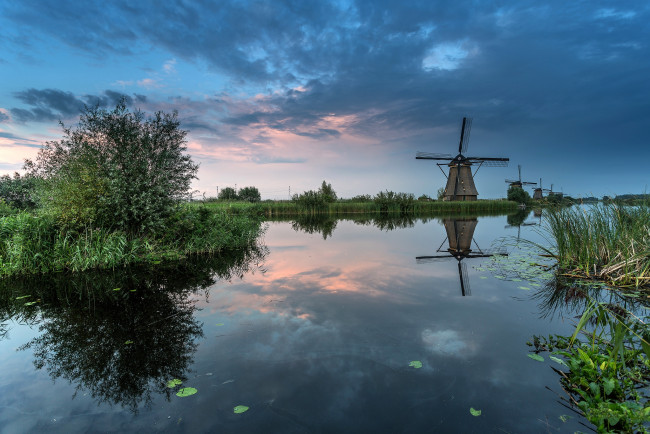 Обои картинки фото разное, мельницы, мельница, река