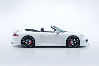 обоя автомобили, porsche, светлый, 2012г, 991, cabriolet, carrera, s, 911, techart