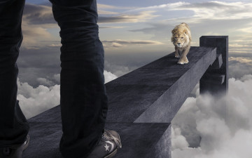 Картинка юмор+и+приколы лев зверь человек