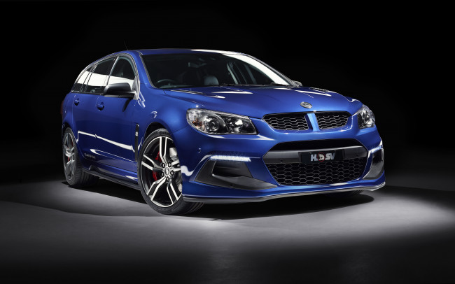 Обои картинки фото автомобили, holden, 2015г, gen-f2, tourer, r8, синий, clubsport, hsv