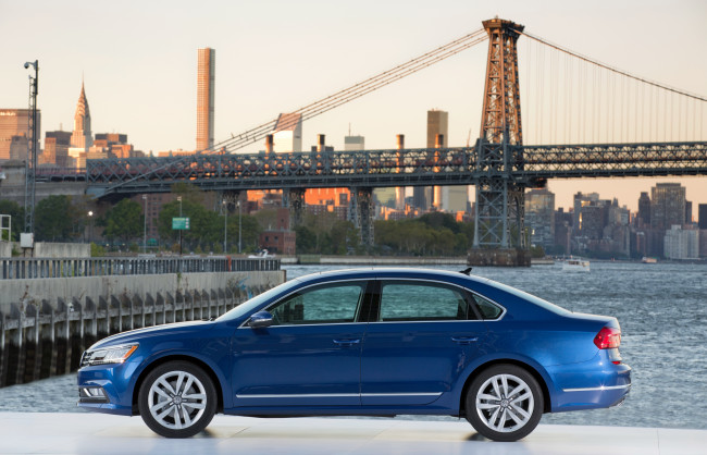 Обои картинки фото автомобили, volkswagen, nms, tdi, passat, синий, 2016г